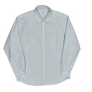 NWOT Aspesi Dress Shirt Striped Blue/White Long Sleeve Cotton 16.5 Large
